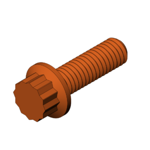 Metric M8  12 Point Screw - Print Friendly