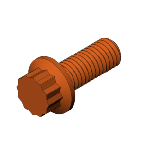 Metric M10  12 Point Screw - Print Friendly