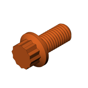 Metric M12  12 Point Screw - Print Friendly
