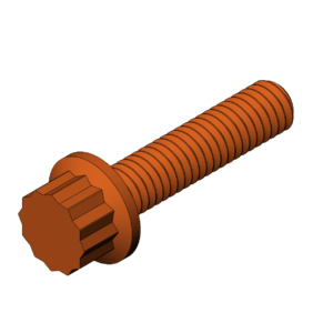 Metric M6  12 Point Screw - Print Friendly