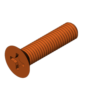 Metric M10  Flat Head Phillips Bolt