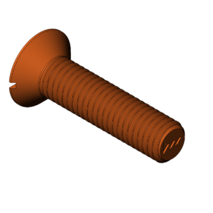 Metric M10  Flat Head Slotted Bolt