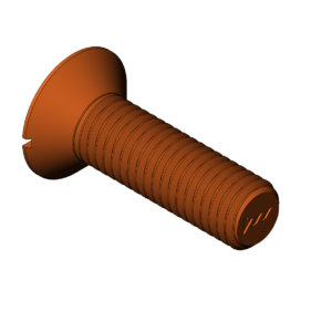 Metric M12  Flat Head Slotted Bolt