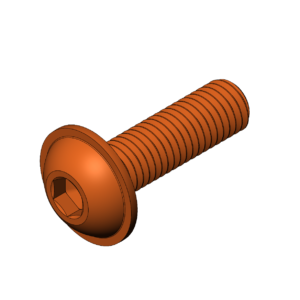 Metric M12  Rounded Head Flanged Bolt