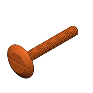 Metric M6  Rounded Head Slotted Bolt UW
