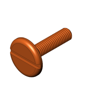 Metric M10  Rounded Head Slotted Bolt Wide