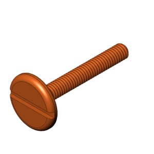 Metric M6  Rounded Head Slotted Bolt Wide