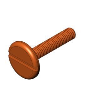 Metric M8  Rounded Head Slotted Bolt Wide