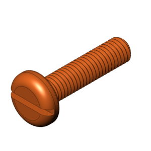 Metric M10  Rounded Head Slotted Bolt