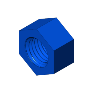 Imperial 1"  High Pressure Hex Nut - Print Friendly