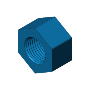 Metric M10  High Profile Hex Nut - Print Friendly