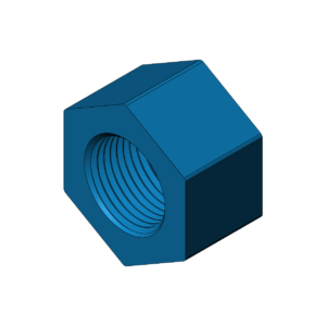 Metric M12  High Profile Hex Nut - Print Friendly