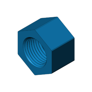 Metric M16  High Profile Hex Nut - Print Friendly