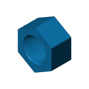 Metric M24  High Profile Hex Nut - Print Friendly