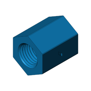 Metric M6  High Profile Hex Nut - Print Friendly