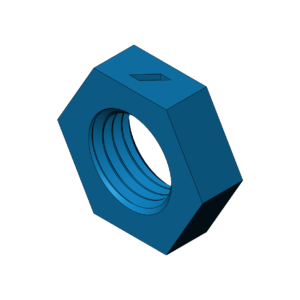 Metric M6  Thin Profile Hex Nut - Print Friendly